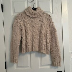 POL Cream Knit Turtleneck Sweater